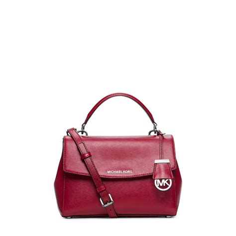 Ava Small Patent Saffiano Leather Crossbody Satchel 